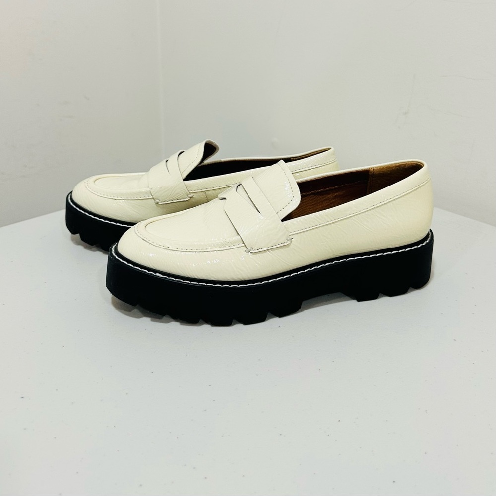 Franco Sarto Women's‎ Balin Cream Chunky Loafers, Size 6,5 M New Without Box